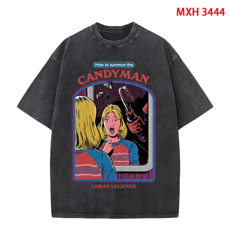 Evil illustration Anime peripheral pure cotton washed and worn T-shirt from S to 4XL  MXH-3444