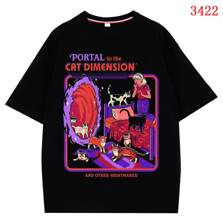 Evil illustration Anime peripheral direct spray technology pure cotton short sleeved T-shirt from S to 4XL CMY-3422-2