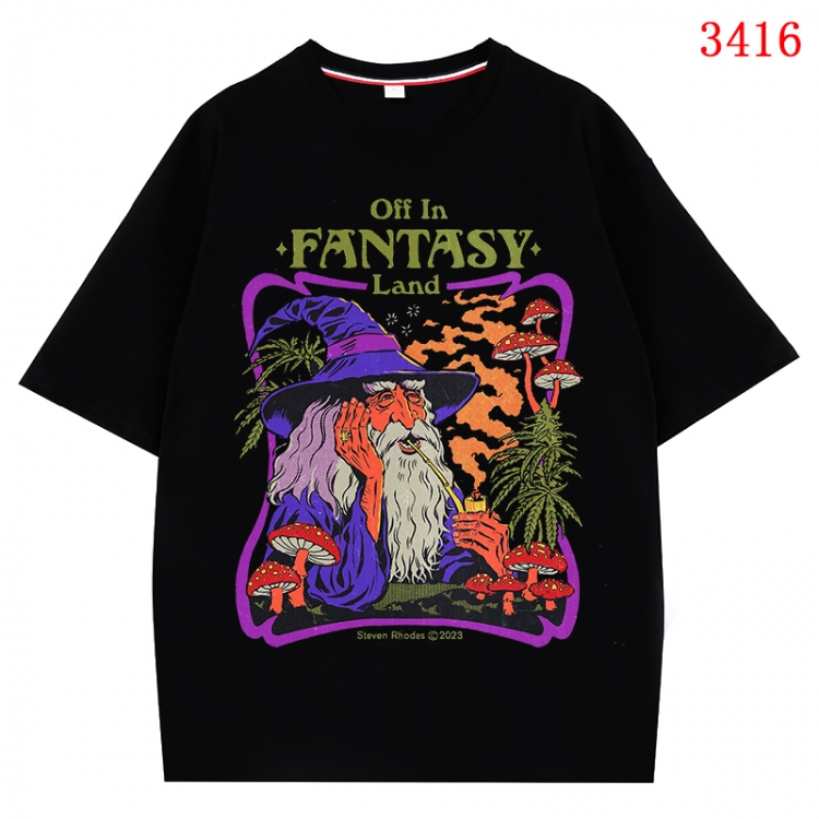 Evil illustration Anime peripheral direct spray technology pure cotton short sleeved T-shirt from S to 4XL CMY-3416-2