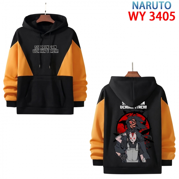 Naruto Anime color contrast patch pocket sweater from XS to 4XL WY-3405-3