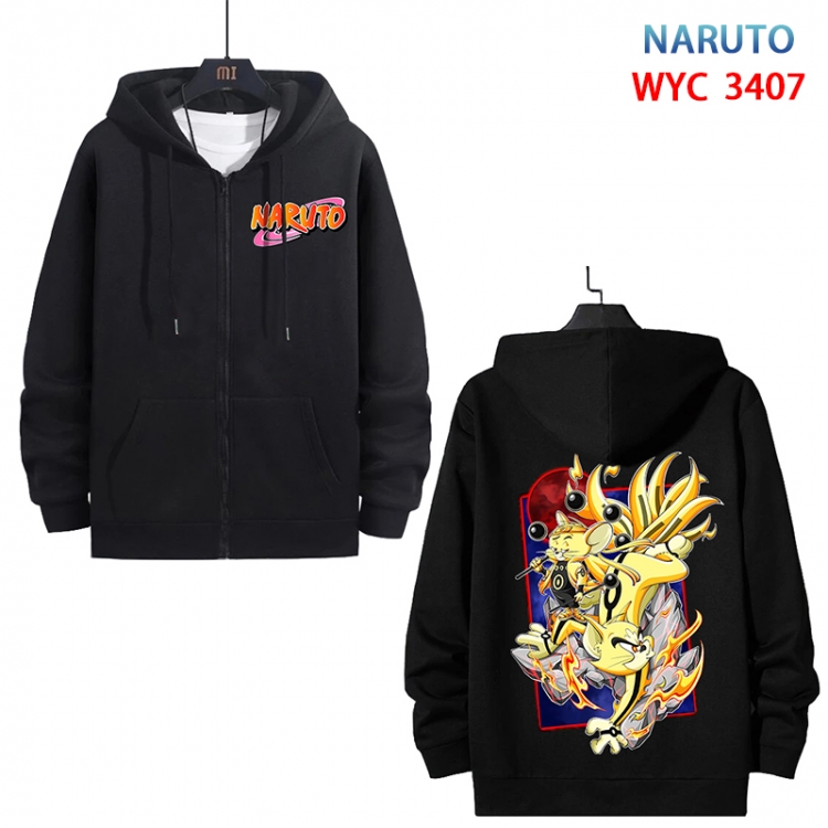 Naruto Anime cotton zipper patch pocket sweater from S to 3XL WYC-3407-3