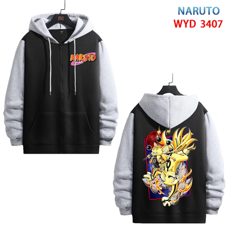 Naruto Anime cotton zipper patch pocket sweater from S to 3XL WYD-3407-3