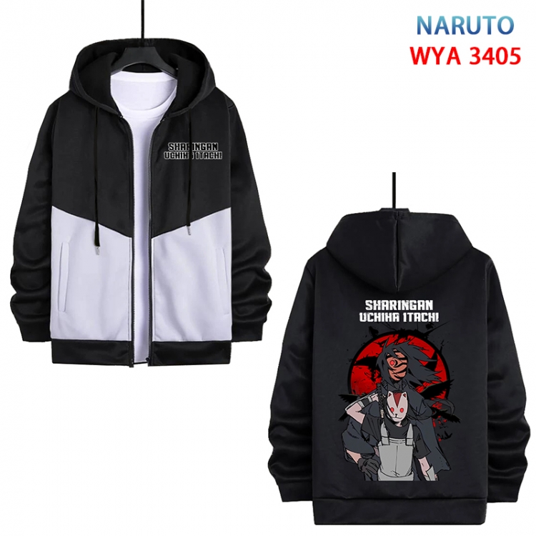 Naruto Anime cotton zipper patch pocket sweater from S to 3XL WYA-3405-3