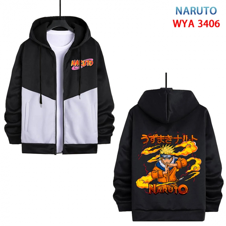 Naruto Anime cotton zipper patch pocket sweater from S to 3XL  WYA-3406-3