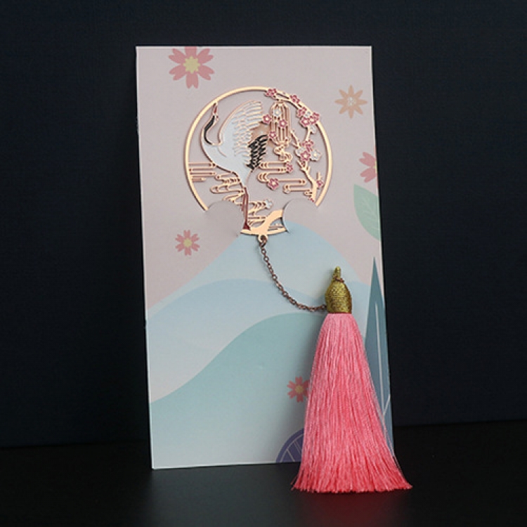 Animal series tassel style Hollow stainless steel literary and classical bookmarks price for 5 pcs