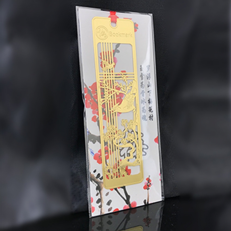 Four Gentlemen Series  plum blossom Hollow stainless steel exquisite literary and classical bookmarks price for 5 pcs
