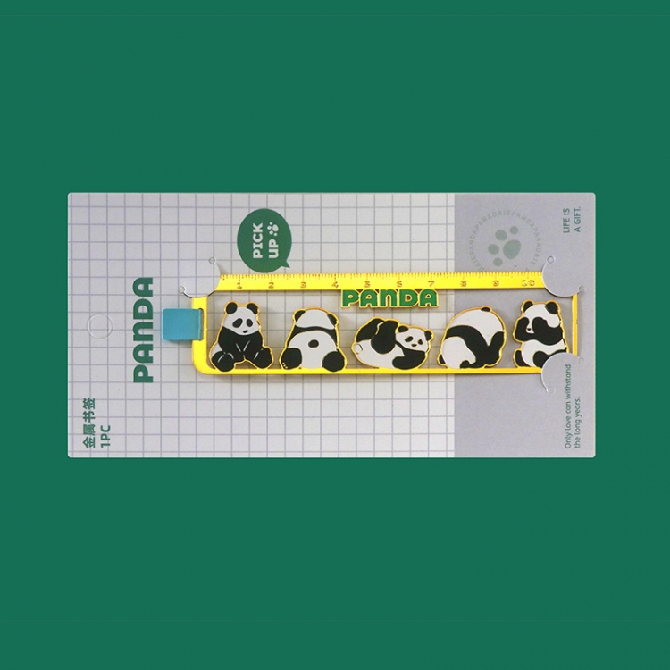 panda Straight edge stainless steel bookmark cardboard packaging price for 2 pcs style A