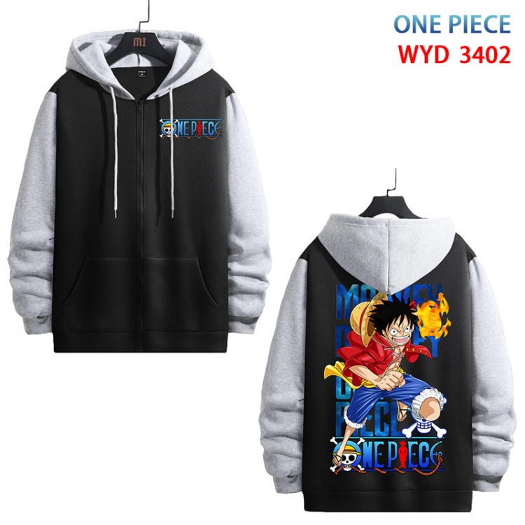 One Piece Anime cotton zipper patch pocket sweater from S to 3XL WYD-3402-3