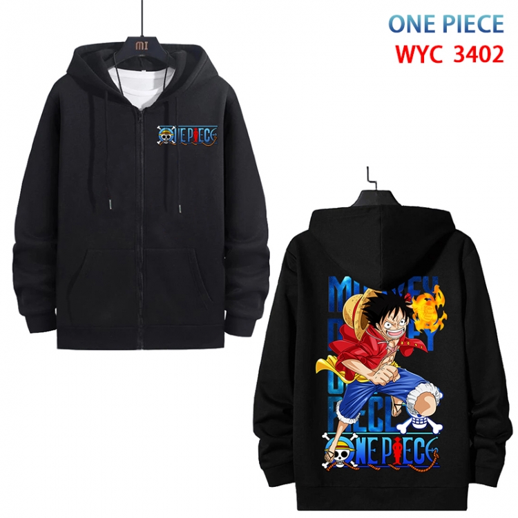 One Piece Anime cotton zipper patch pocket sweater from S to 3XL  WYC-3402-3