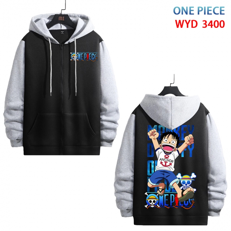 One Piece Anime cotton zipper patch pocket sweater from S to 3XL WYD-3400-3