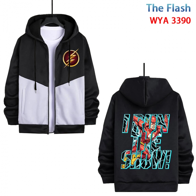 The Flash Anime cotton zipper patch pocket sweater from S to 3XL  WYA-3390-3