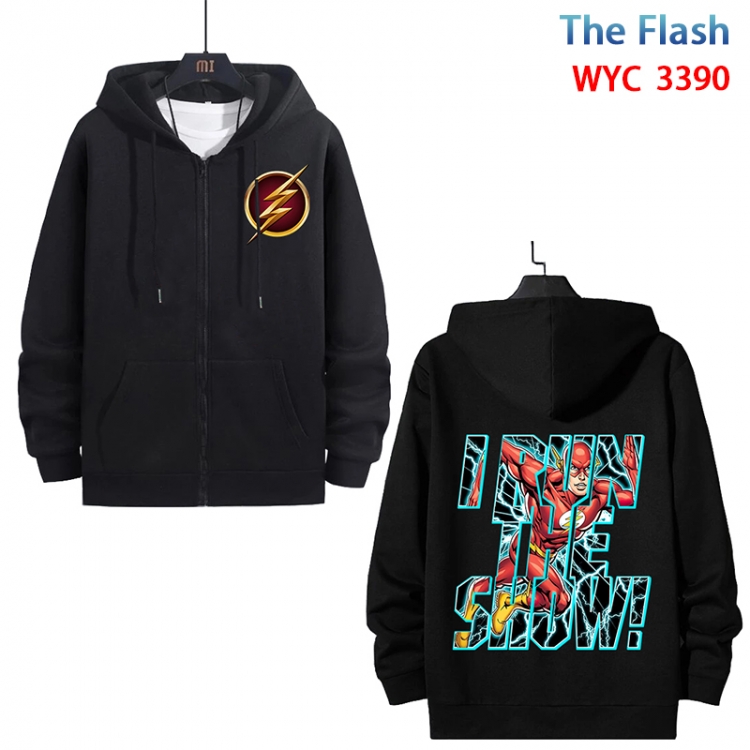 The Flash Anime cotton zipper patch pocket sweater from S to 3XL WYC-3390-3