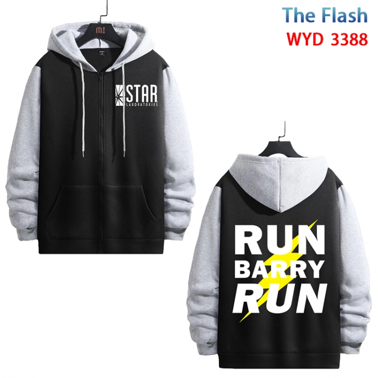 The Flash Anime cotton zipper patch pocket sweater from S to 3XL WYD-3388-3
