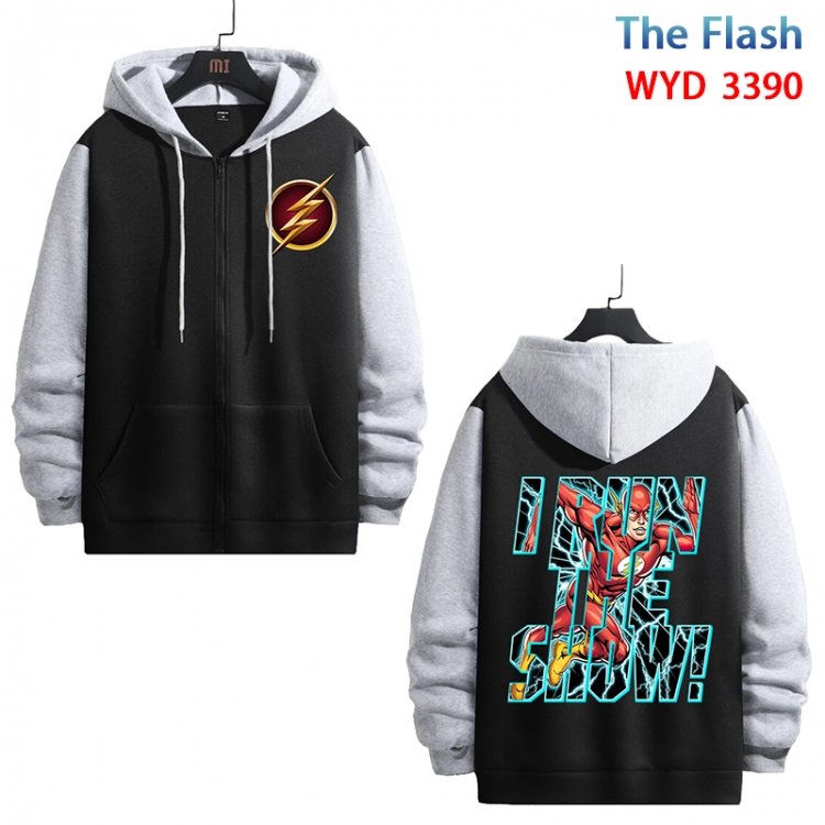 The Flash Anime cotton zipper patch pocket sweater from S to 3XL  WYD-3390-3