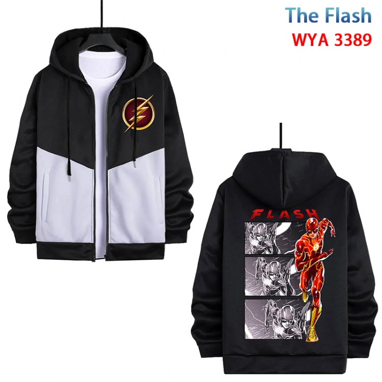 The Flash Anime cotton zipper patch pocket sweater from S to 3XL WYA-3389-3