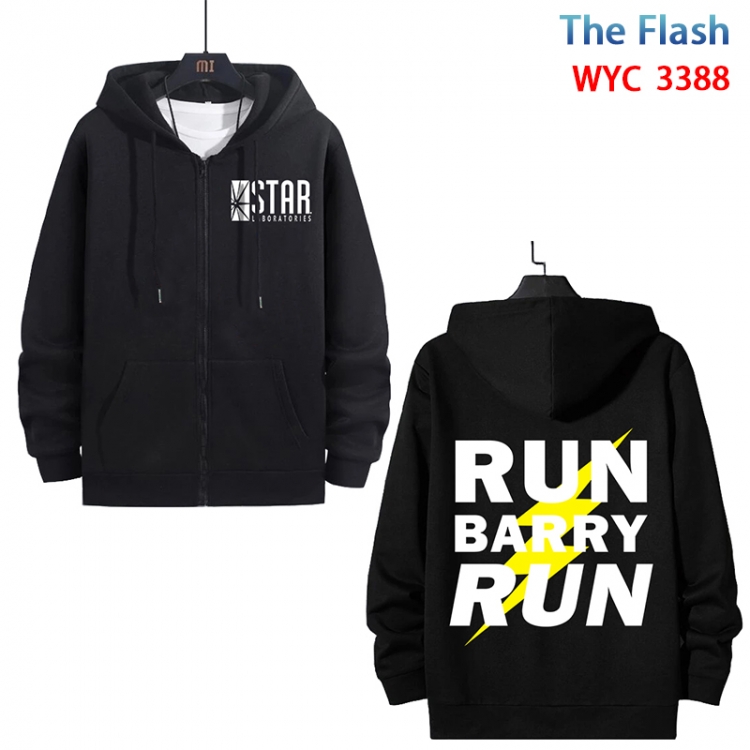 The Flash Anime cotton zipper patch pocket sweater from S to 3XL  WYC-3388-3
