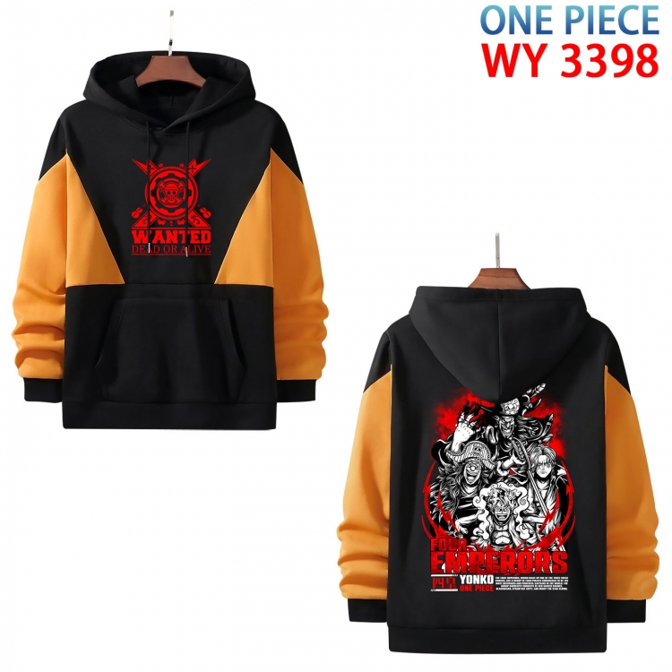 One Piece Anime color contrast patch pocket sweater from XS to 4XL WY-3398-3
