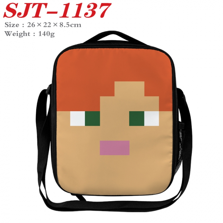 Minecraft  Anime Lunch Bag Crossbody Bag 26x22x8.5cm SJT-1137