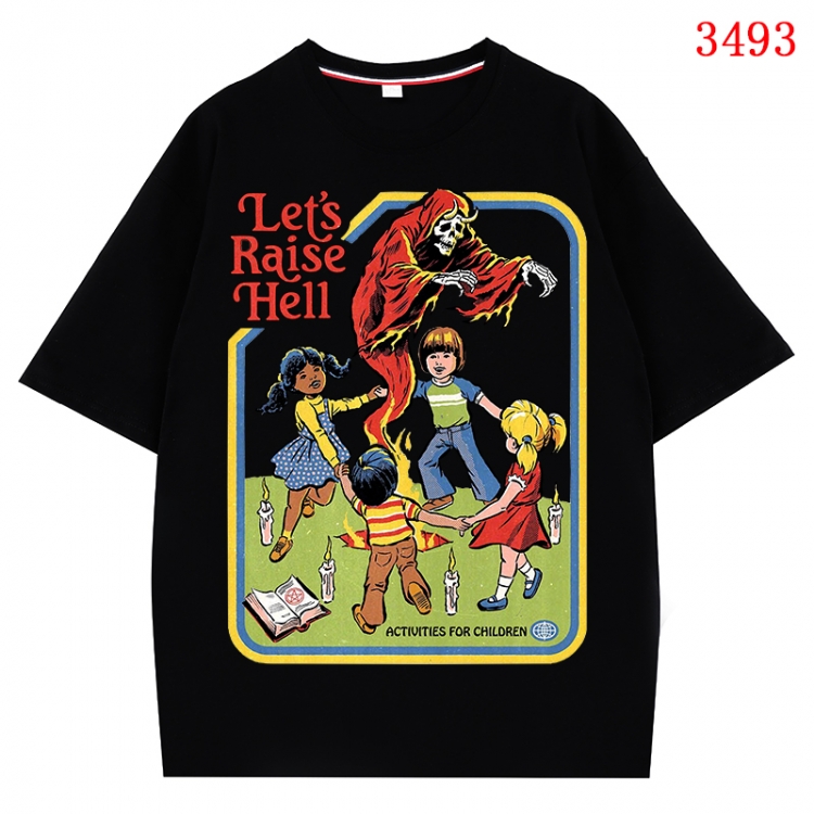 Evil illustration Anime peripheral direct spray technology pure cotton short sleeved T-shirt from S to 4XL