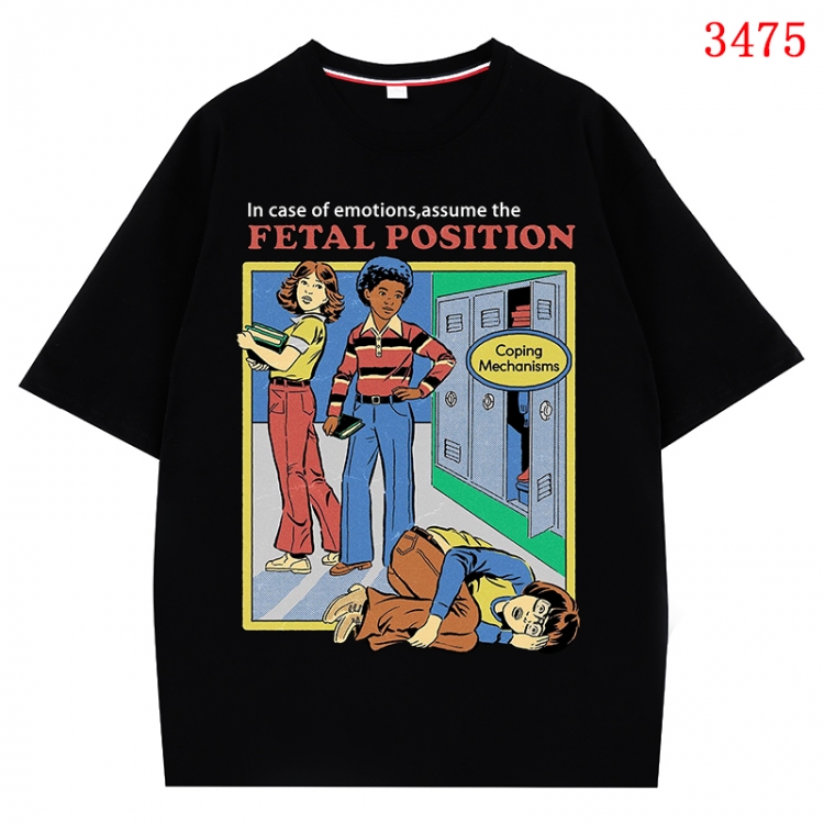 Evil illustration Anime peripheral direct spray technology pure cotton short sleeved T-shirt from S to 4XL  CMY-3475-2