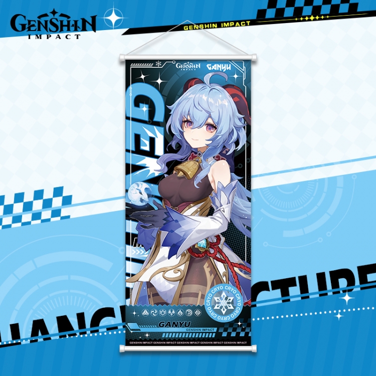 Genshin Impact White pole diffuse oil painting cloth hanging painting 30X70cm price for 2 pcs
