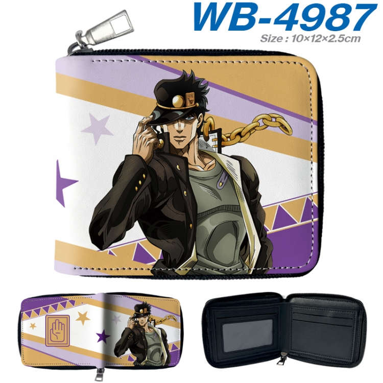 JoJos Bizarre Adventure Anime color short full zip folding wallet 10x12x2.5cm WB-4987A