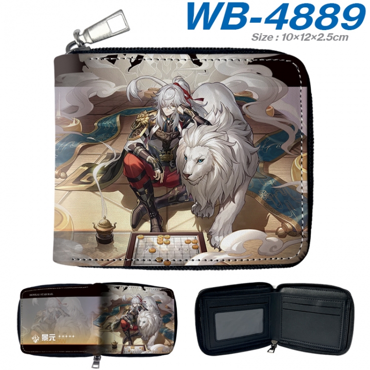 Honkai: Star Rail Anime color short full zip folding wallet 10x12x2.5cm WB-4889A