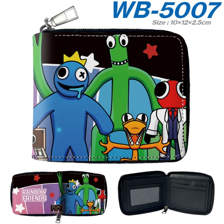Rainbow Friend Anime color short full zip folding wallet 10x12x2.5cm WB-5007A