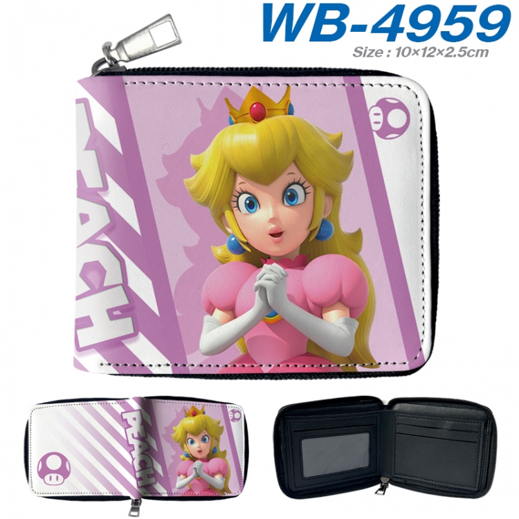 Super Mario Anime color short full zip folding wallet 10x12x2.5cm WB-4959A