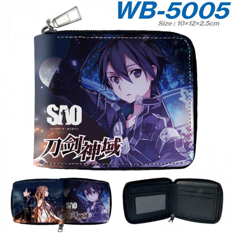 Sword Art Online Anime color short full zip folding wallet 10x12x2.5cm WB-5005A