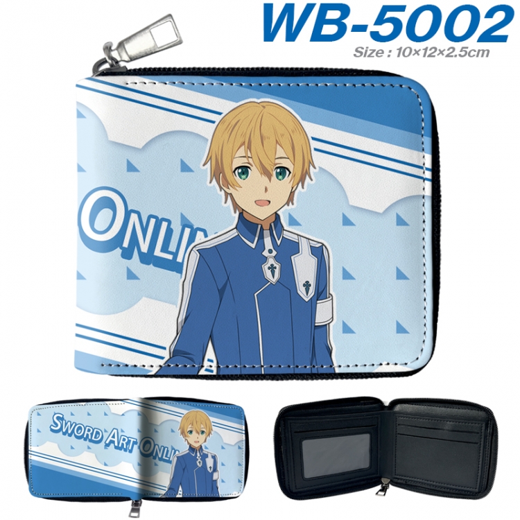 Sword Art Online Anime color short full zip folding wallet 10x12x2.5cm WB-5002A
