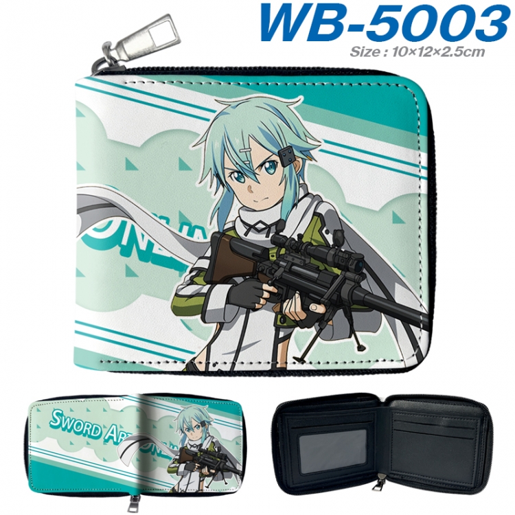 Sword Art Online Anime color short full zip folding wallet 10x12x2.5cm WB-5003A