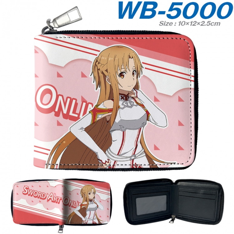 Sword Art Online Anime color short full zip folding wallet 10x12x2.5cm WB-5000A