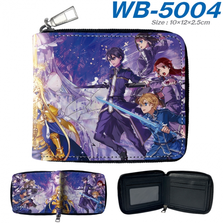 Sword Art Online Anime color short full zip folding wallet 10x12x2.5cm WB-5004A