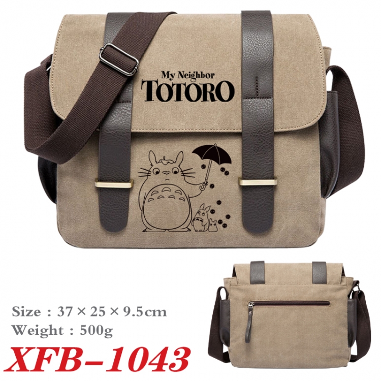 TOTORO Anime double belt new canvas shoulder bag single shoulder bag 37X25X9.5cm XFB-1043
