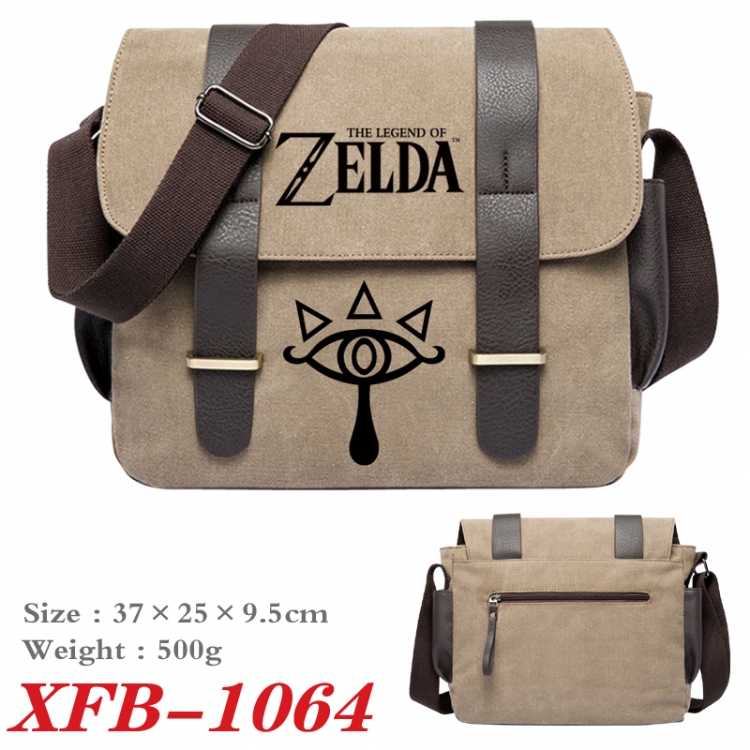 The Legend of Zelda Anime double belt new canvas shoulder bag single shoulder bag 37X25X9.5cm XFB-1064