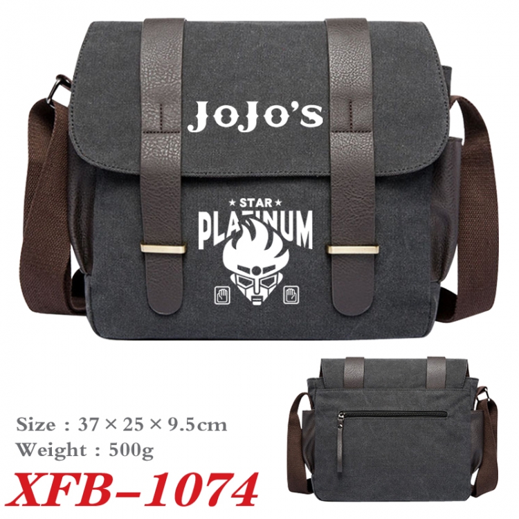 JoJos Bizarre Adventure Anime double belt new canvas shoulder bag single shoulder bag 37X25X9.5cm  XFB-1074