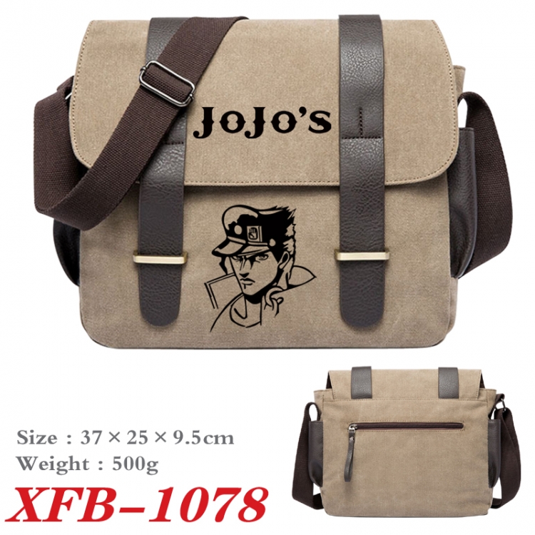 JoJos Bizarre Adventure Anime double belt new canvas shoulder bag single shoulder bag 37X25X9.5cm XFB-1078