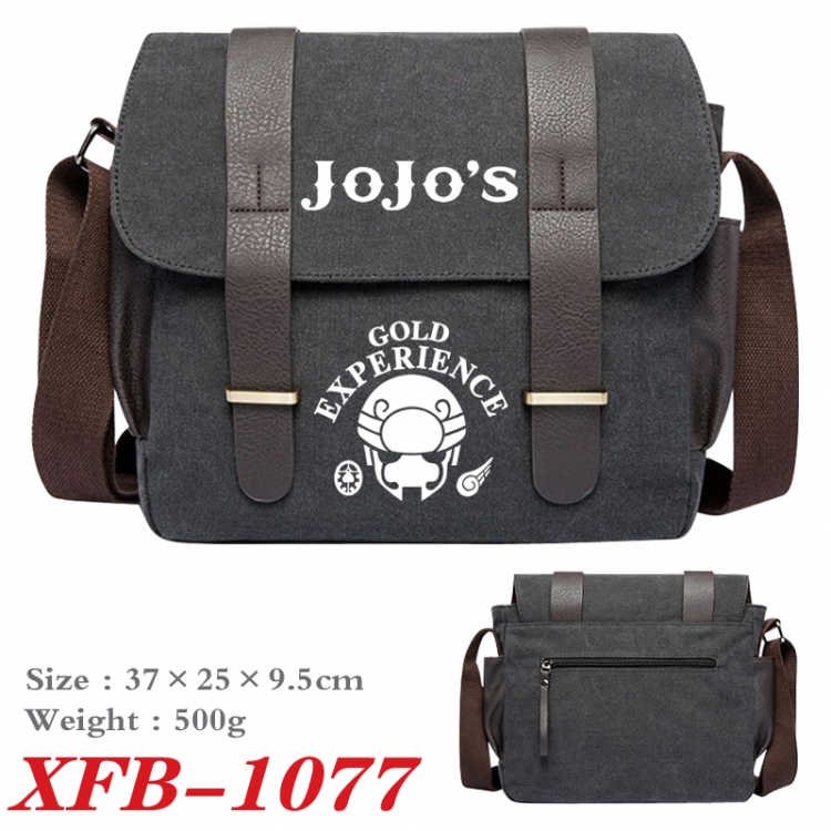 JoJos Bizarre Adventure Anime double belt new canvas shoulder bag single shoulder bag 37X25X9.5cm  XFB-1077