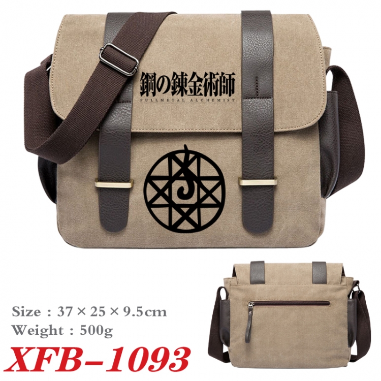 Fullmetal Alchemist Anime double belt new canvas shoulder bag single shoulder bag 37X25X9.5cm  XFB-1093