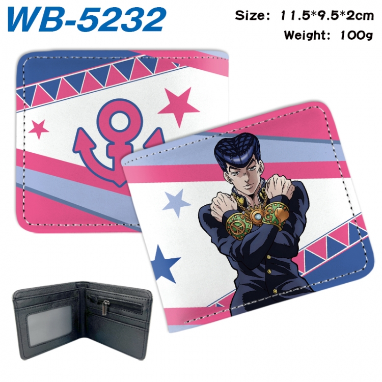 JoJos Bizarre Adventure Animation color PU leather half fold wallet 11.5X9X2CM WB-5232A