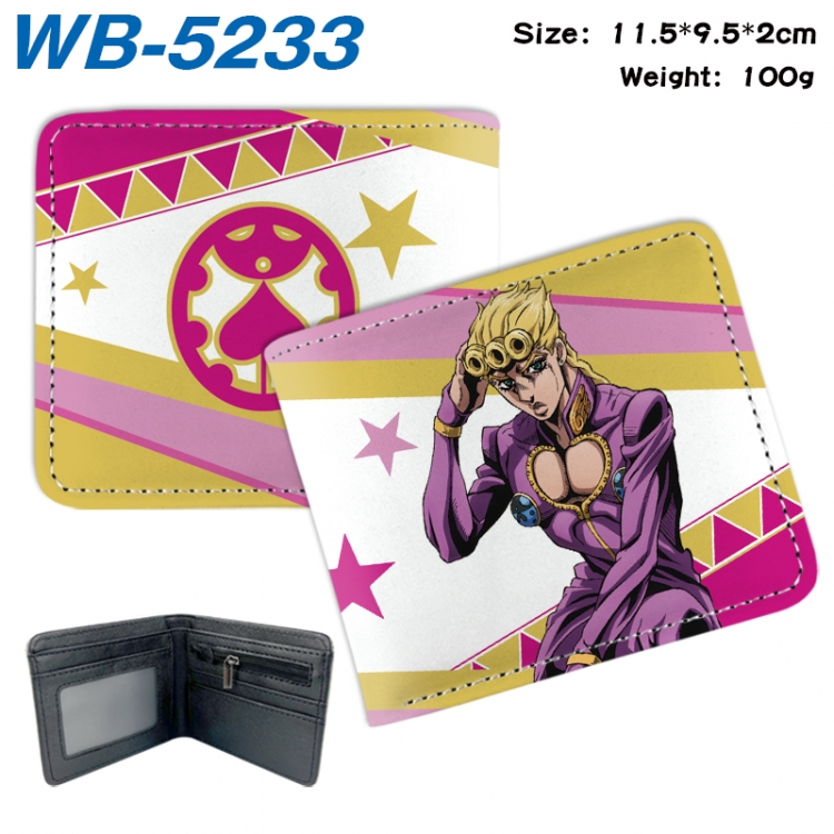 JoJos Bizarre Adventure Animation color PU leather half fold wallet 11.5X9X2CM WB-5233A