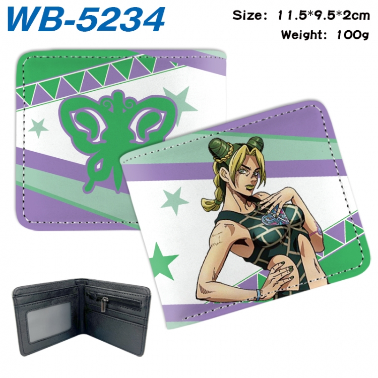 JoJos Bizarre Adventure Animation color PU leather half fold wallet 11.5X9X2CM WB-5234A