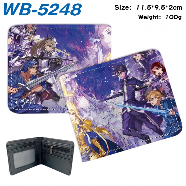 Sword Art Online Animation color PU leather half fold wallet 11.5X9X2CM WB-5248A
