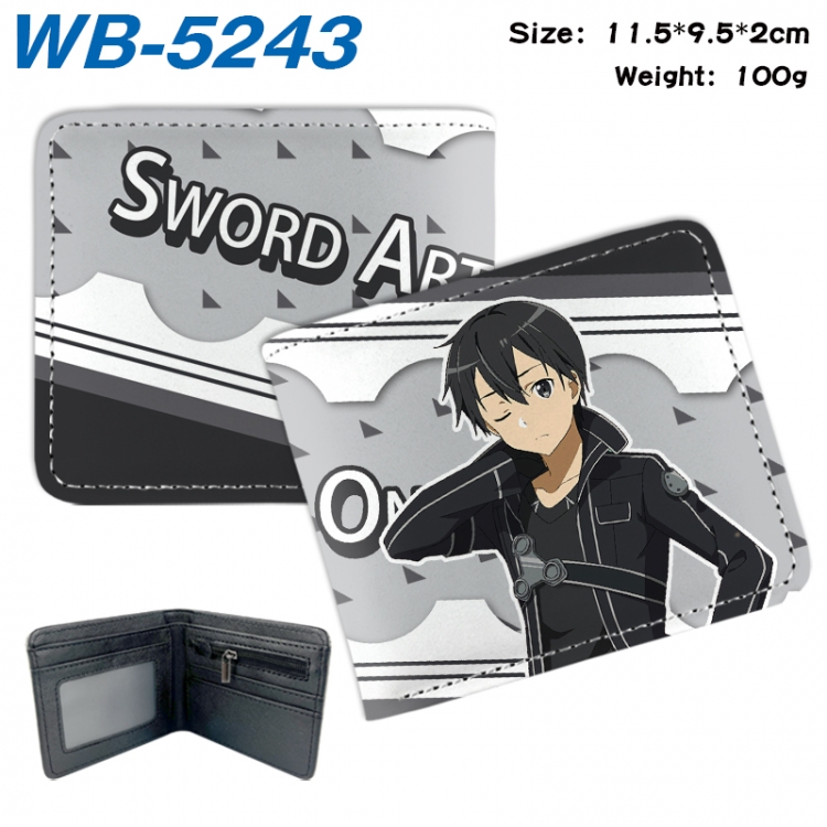 Sword Art Online Animation color PU leather half fold wallet 11.5X9X2CM WB-5243A