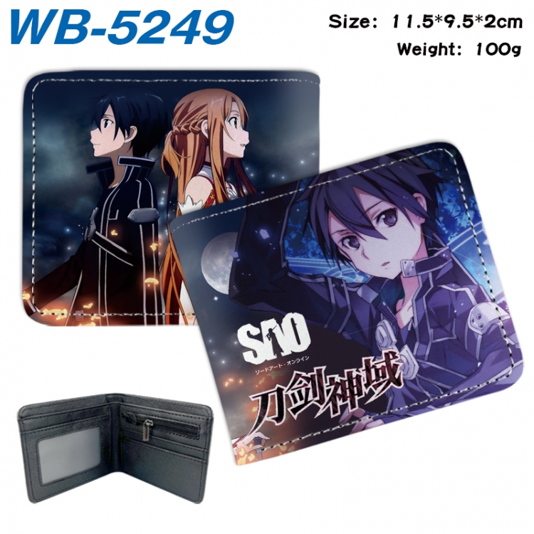 Sword Art Online Animation color PU leather half fold wallet 11.5X9X2CM WB-5249A