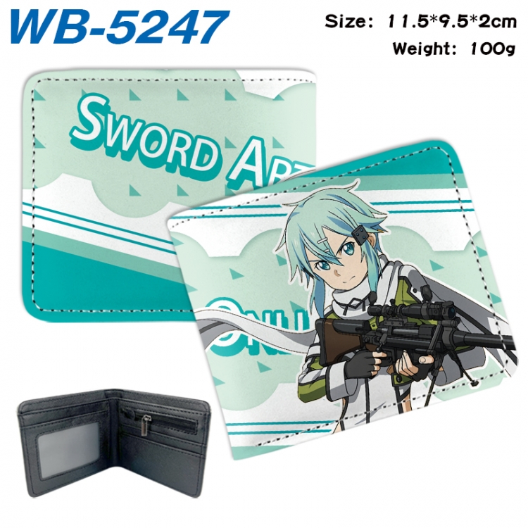 Sword Art Online Animation color PU leather half fold wallet 11.5X9X2CM WB-5247A