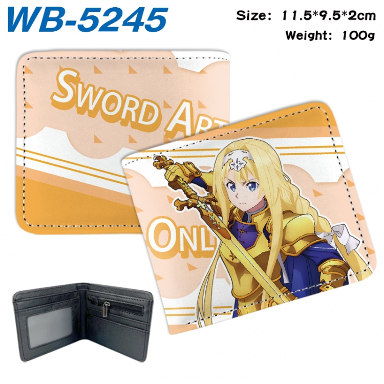 Sword Art Online Animation color PU leather half fold wallet 11.5X9X2CM WB-5245A
