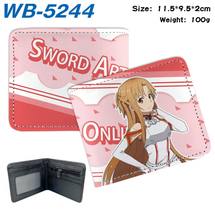 Sword Art Online Animation color PU leather half fold wallet 11.5X9X2CM WB-5244A