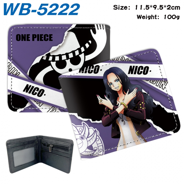 One Piece Animation color PU leather half fold wallet 11.5X9X2CM WB-5222A